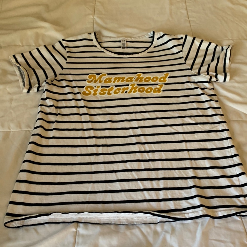 FIT4MOM “Mamahood Sisterhood” striped t-shirt